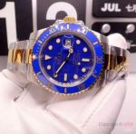 (98% NEW) AAA Replica Rolex Submariner Noob Swiss 3135 Two Tone Blue Watch 40mm